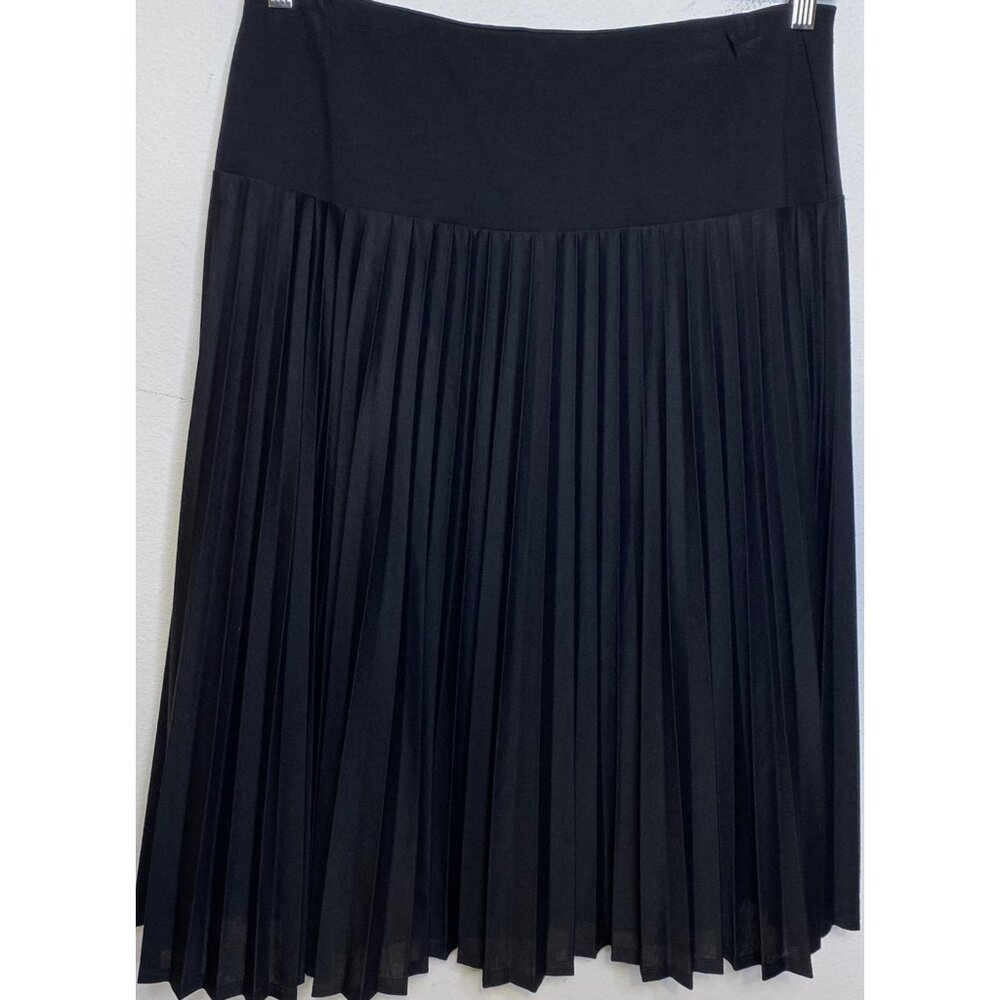 Ruby Rd. Solid Black Stretch Pleated Chiffon Skir… - image 1